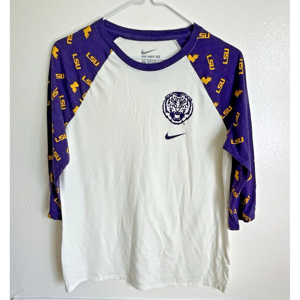 Nike The Nike Tee x LSU Baseball Style T-Shirt Tee Louisiana State Women Size L‎